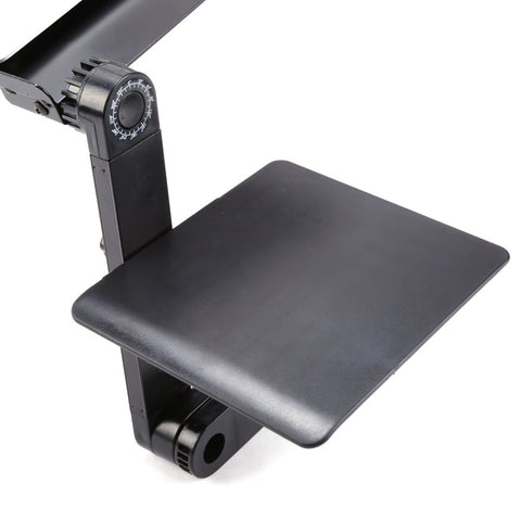 Black Foldable Adjustable Laptop Table Stand w/ Tray