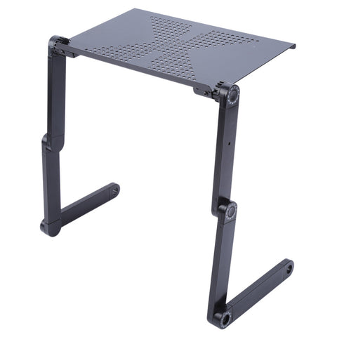 Black Foldable Adjustable Laptop Table Stand w/ Tray