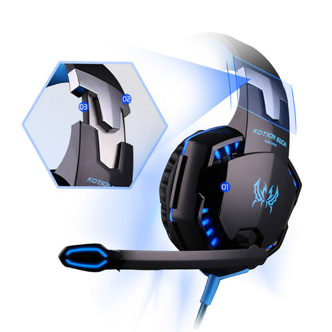 Stereo Gaming Headphones with Mic LED Light