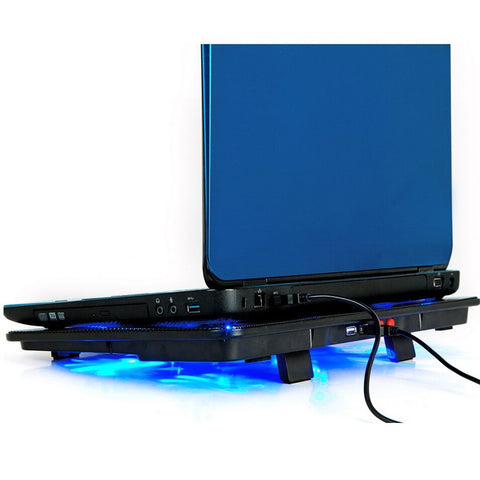 5 Fans 2 USB Port Slide-Proof Stand Laptop Cooler Pad w/ Light