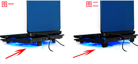 5 fans 2 USB Laptop Cooling Pad Stand Cooler Silence LED