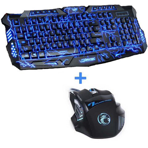 USB Wired LED Breathing Backlight Pro Gaming Keyboard Mouse Combo