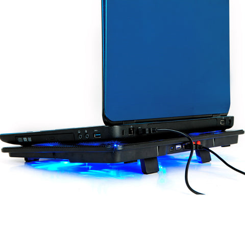 5 fans 2 USB Laptop Cooling Pad Stand Cooler Silence LED